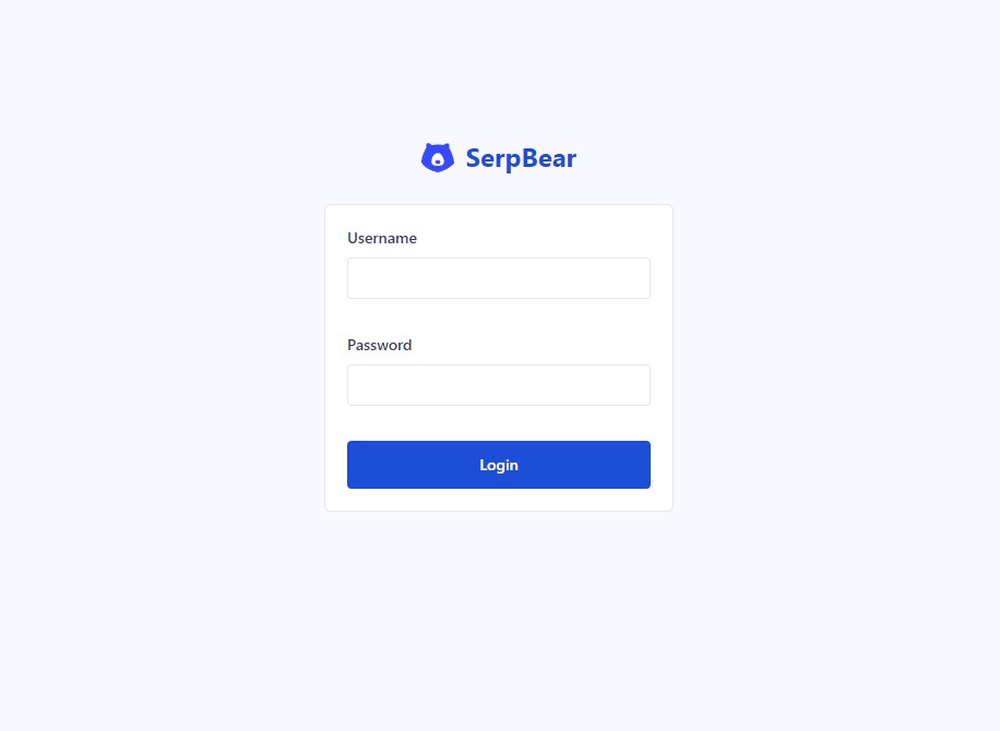 SerpBear Login page